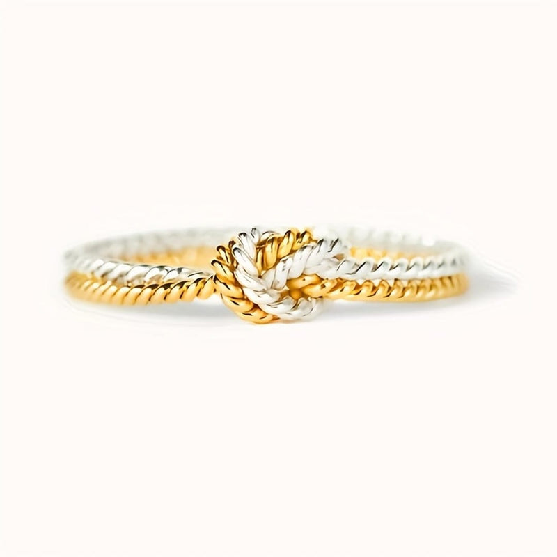 Two Tone Love Knot Ring