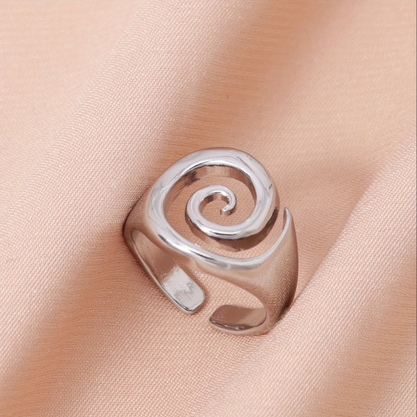 Minimalist Hollow Spiral Snail Design Ring