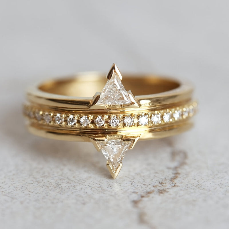 Luxury Triangle Zirconia Mosaic Ring