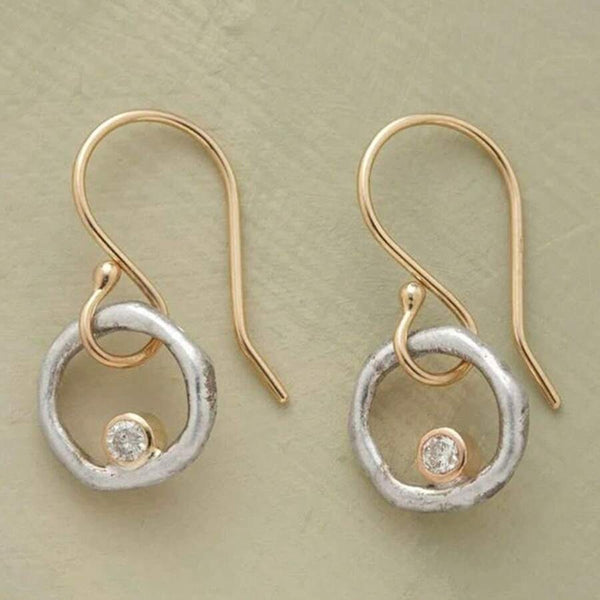 Vintage Silver Plated Hollow Circle Earrings