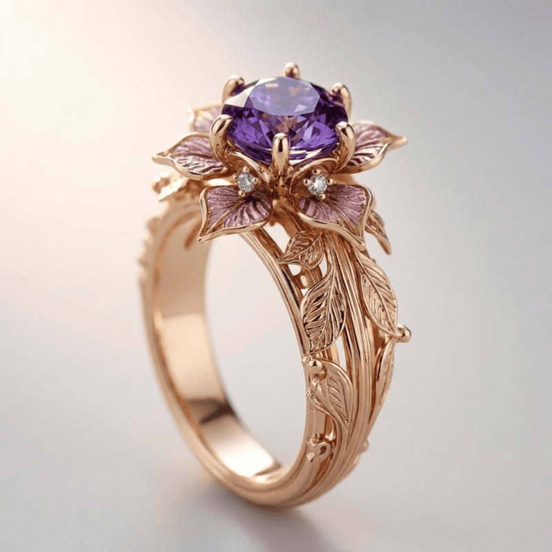 Vintage Purple Blossom Ring