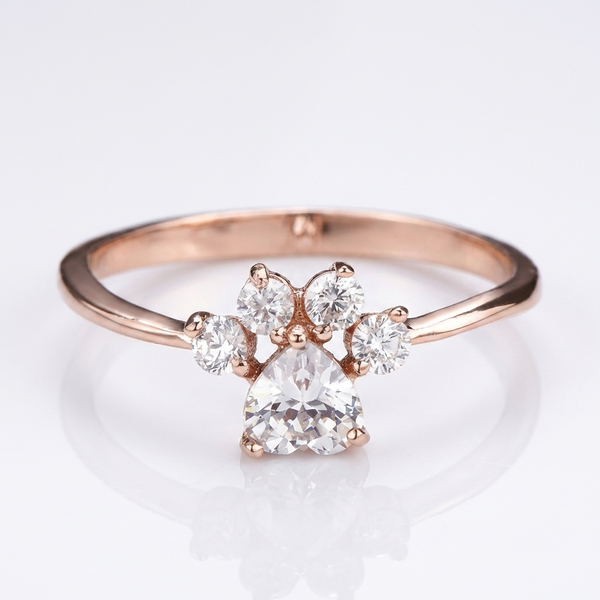 Unique Paw Zirconia Ring