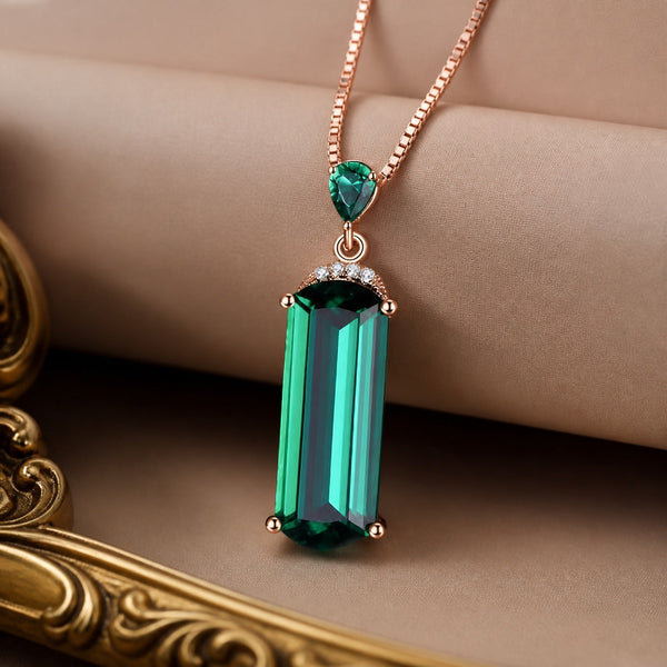 Emerald Crystal Pendant Necklace