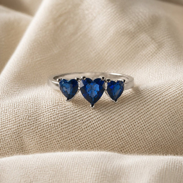 Heart-Shaped Zirconia Silver Ring