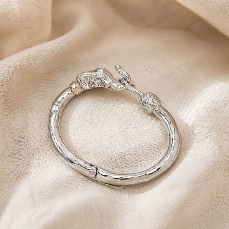 Silver Tone Elephant‎ Cuff Bracelet