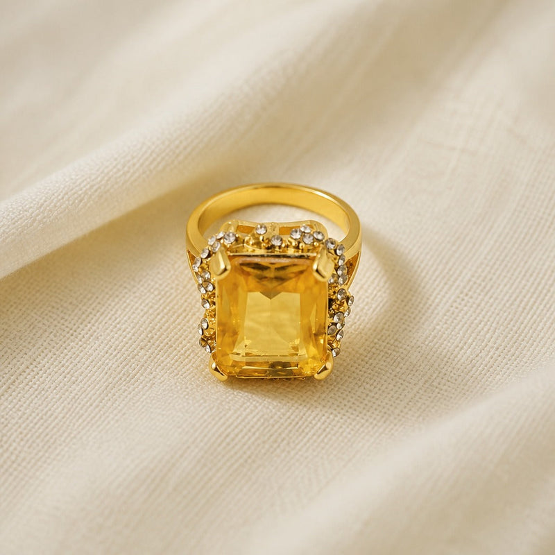Regal Amber Cocktail Ring