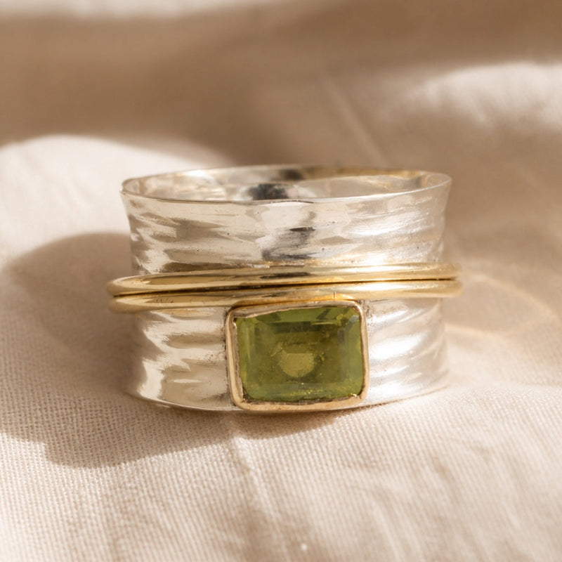 Vintage Double Tone Wide Face Ring
