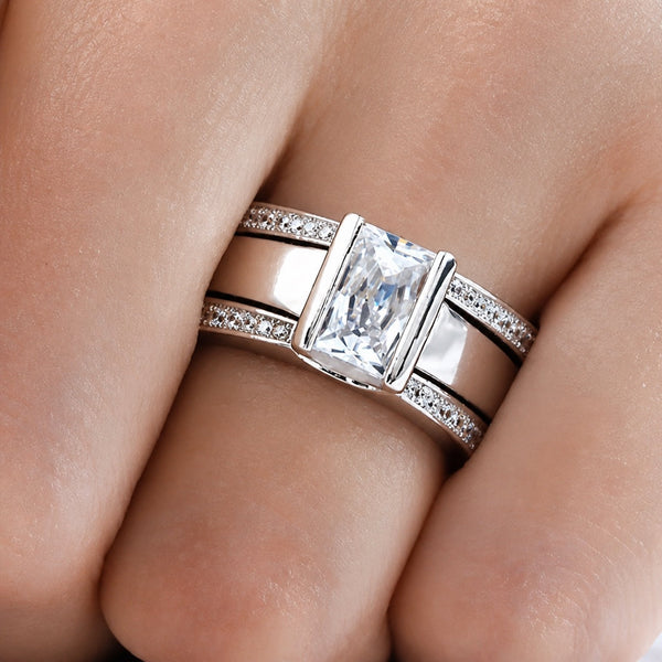 White Gold Glass Halo Ring