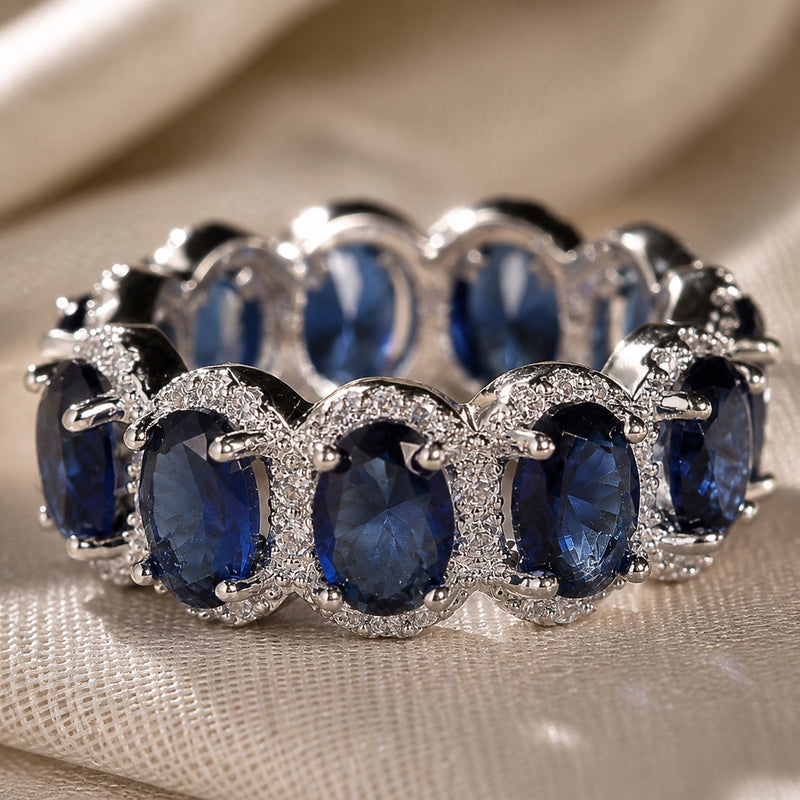 Elena Sapphire Stone Zirconia Ring