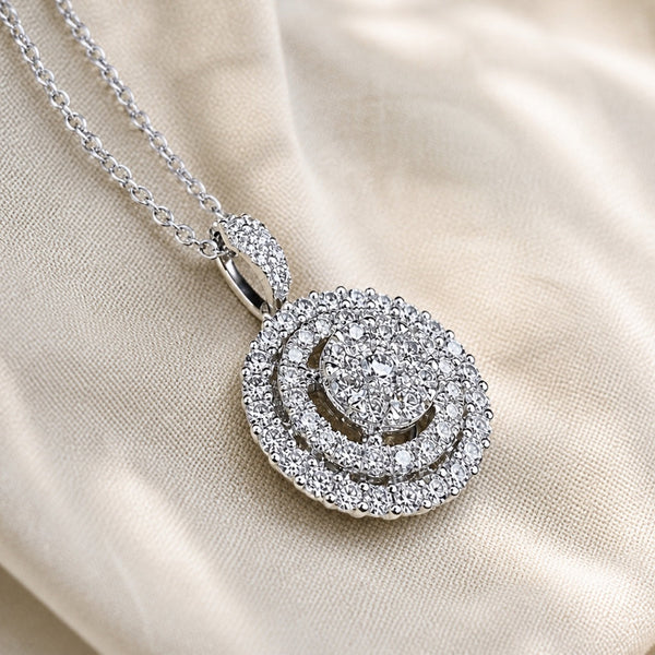 Inlay Bright Zirconia Necklace