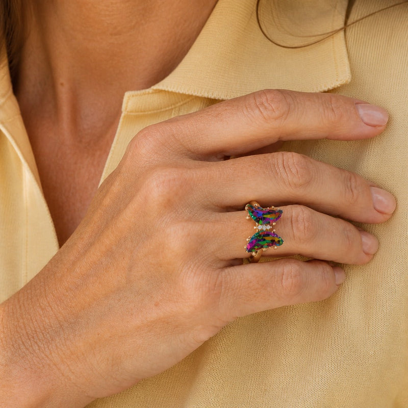 Mystic Rainbow Butterfly Ring