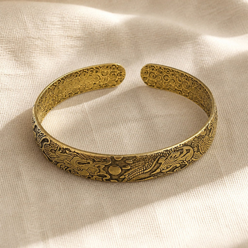 Antique Dragon Phoenix Cuff