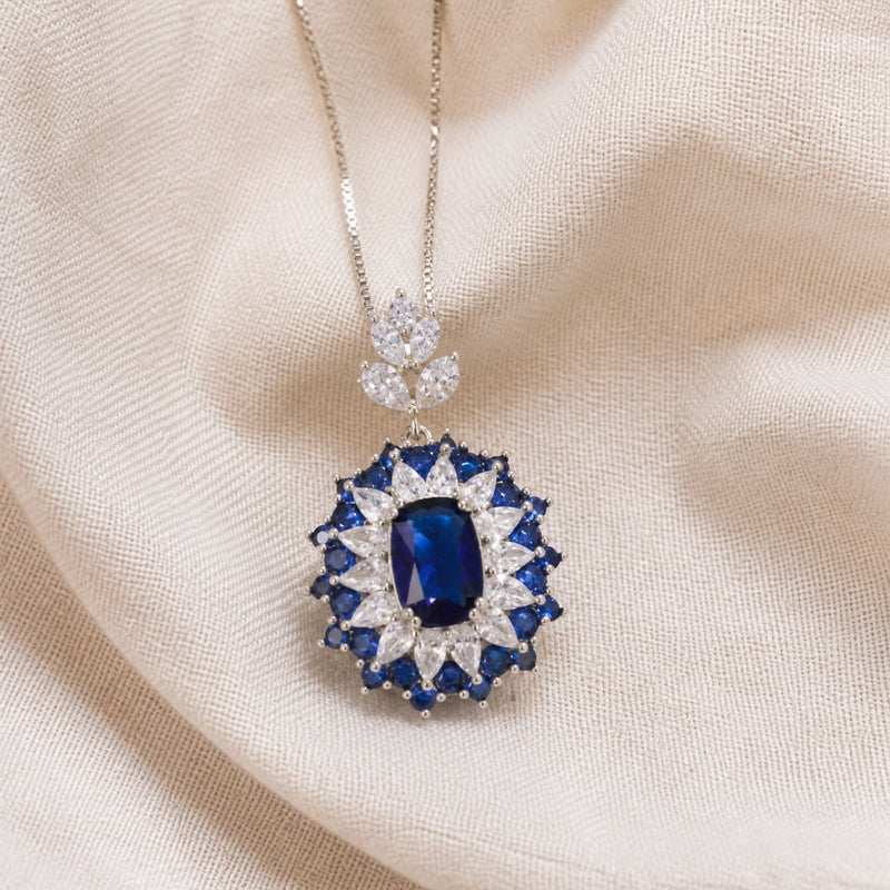 Vintage Sapphire Zirconia Necklace