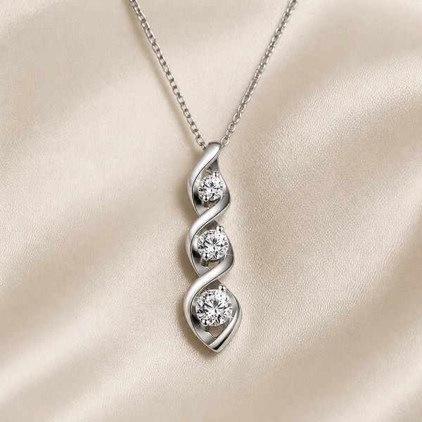 White Gold Infinity Zirconia Necklace