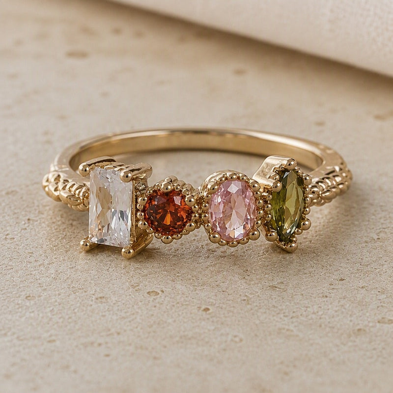 Multicolor Gemstone Statement Ring