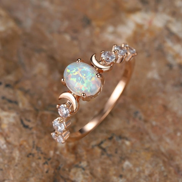 Celestial Opal Moonstone Ring