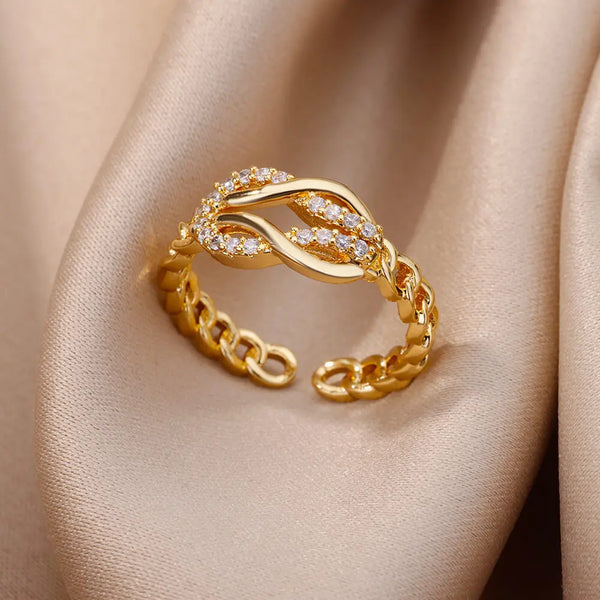 Golden Contour Open Ring