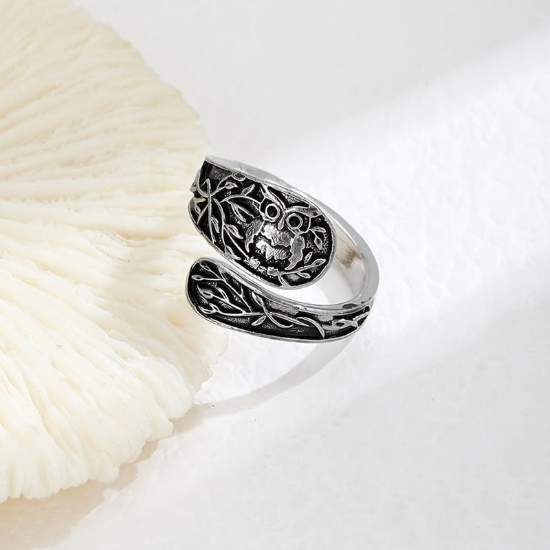 Silver Owl Forest Wrap Ring