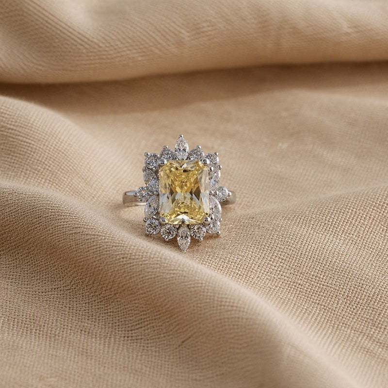 Majestic Yellow Sunburst Ring