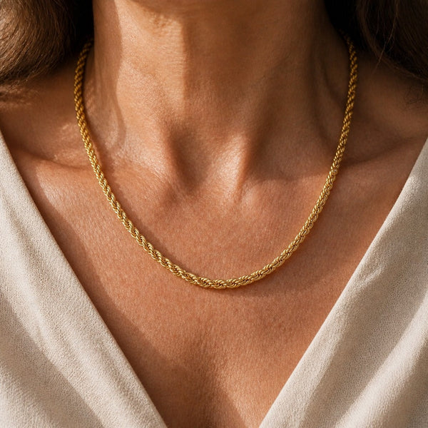 Twisted Gold Rope Necklace