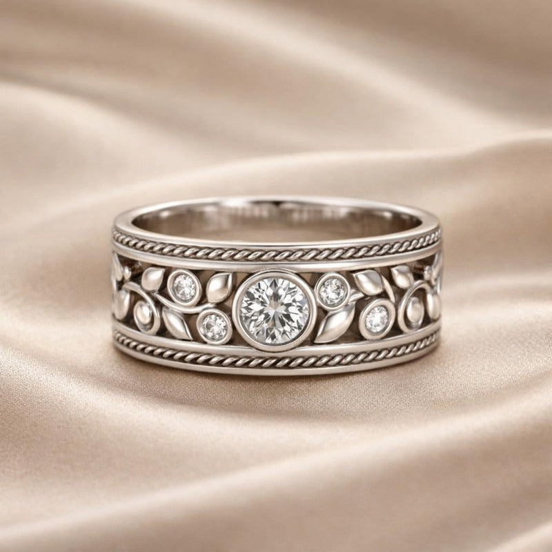 Exquisite White Gold Zirconia Ring
