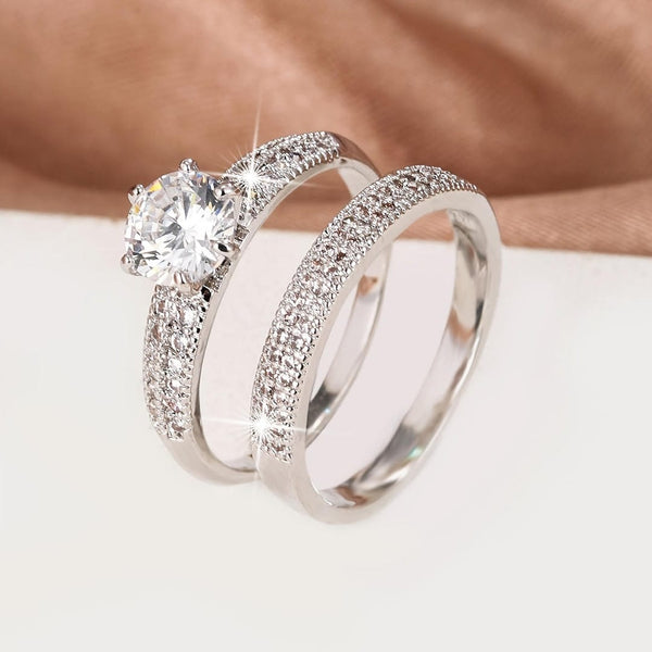 Round Pavé Ring Set