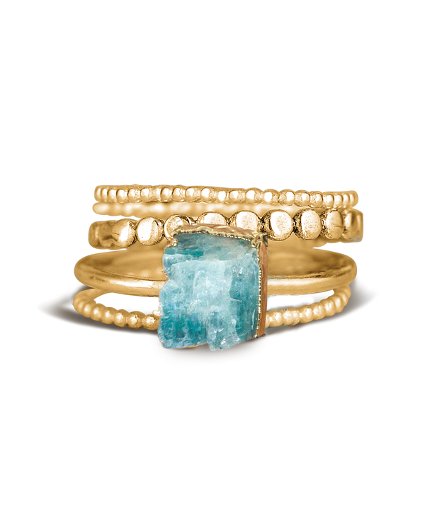 Aquamarine Stacking Ring Set