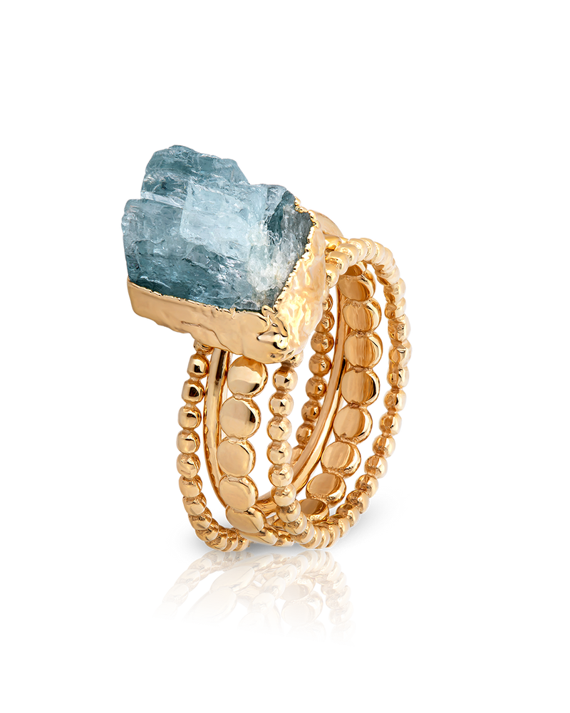 Aquamarine Stacking Ring Set
