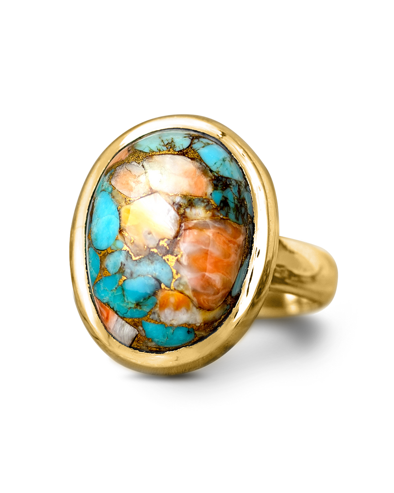 Oyster Turquoise Gold Ring
