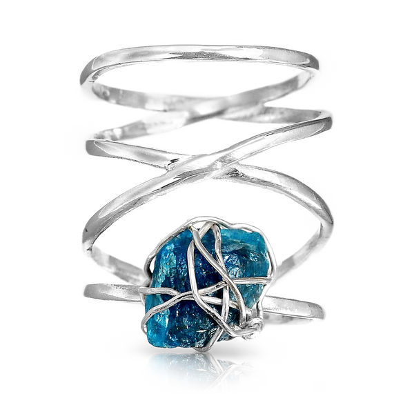 Apatite Wire Wrapped Ring