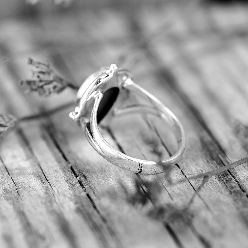 Teardrop Aquamarine Silver Ring