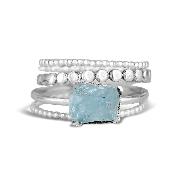 Aquamarine Stacking Ring Set