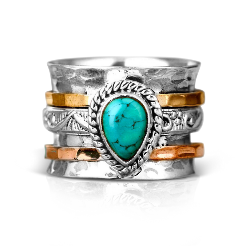 Teardrop Turquoise Fidget Ring
