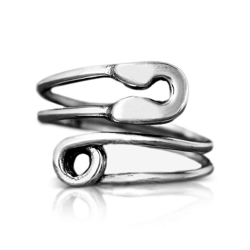 Safety Pin Silver Ring