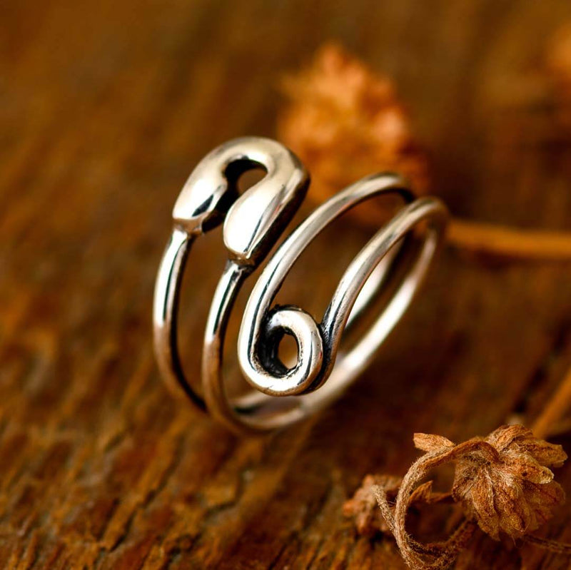 Safety Pin Silver Ring