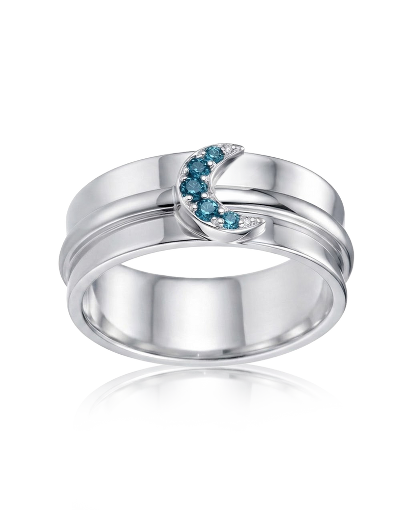 Blue Topaz Moon Fidget Ring