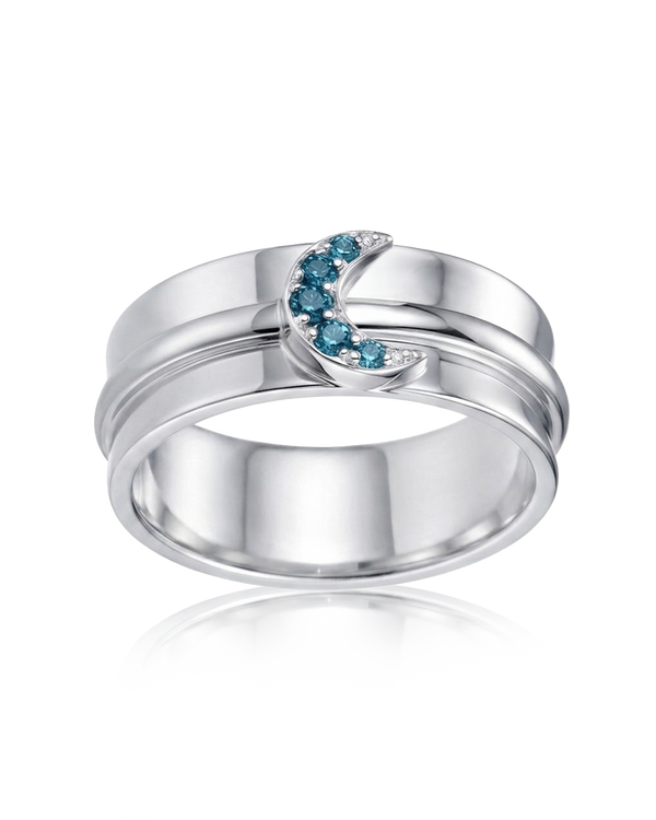 Blue Topaz Moon Fidget Ring