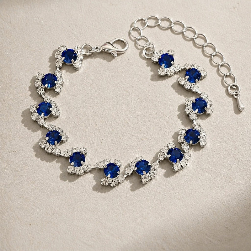 Blue Crystal Link Bracelet