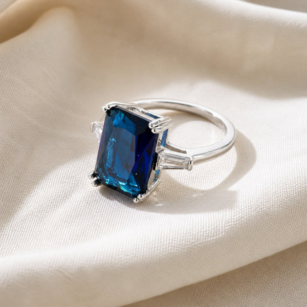 Blue Sapphire Silver Ring