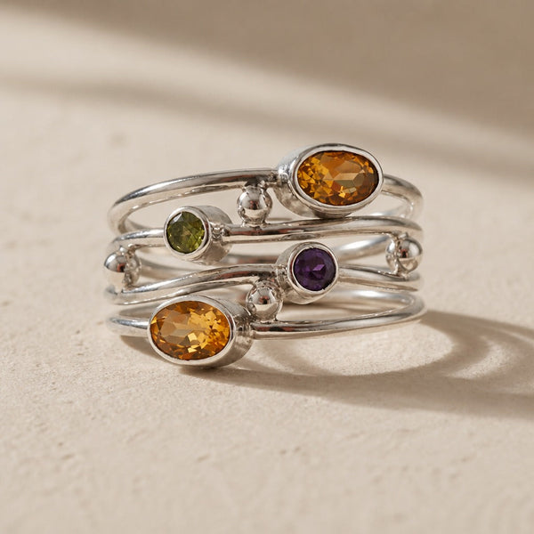 Bohemian Wire Wrap Zirconia Ring