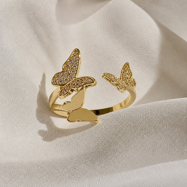Bohemian Zirconia Adjustable Gold Ring
