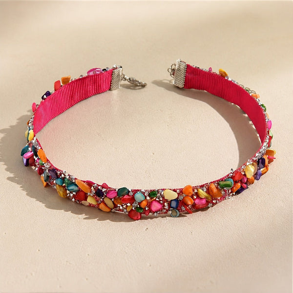 Boho Crushed Stone Choker Necklace