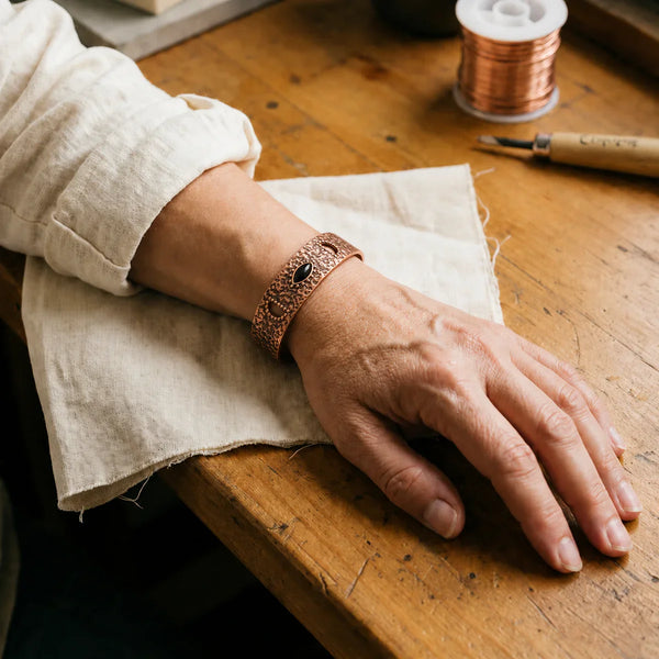 Gilded Flint Copper Bracelet