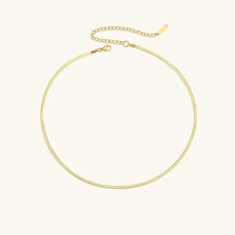 Timeless Herringbone Gold Necklace