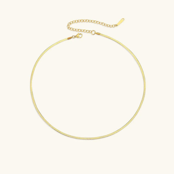 Timeless Herringbone Gold Necklace