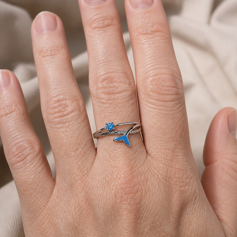 Fish Tail Zirconia Silver Ring