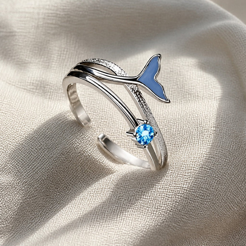 Fish Tail Zirconia Silver Ring