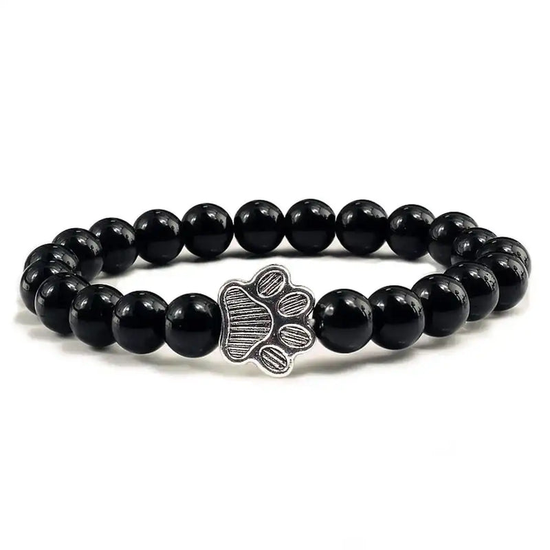 Beaded Paw Bracelet Natural Stone Design