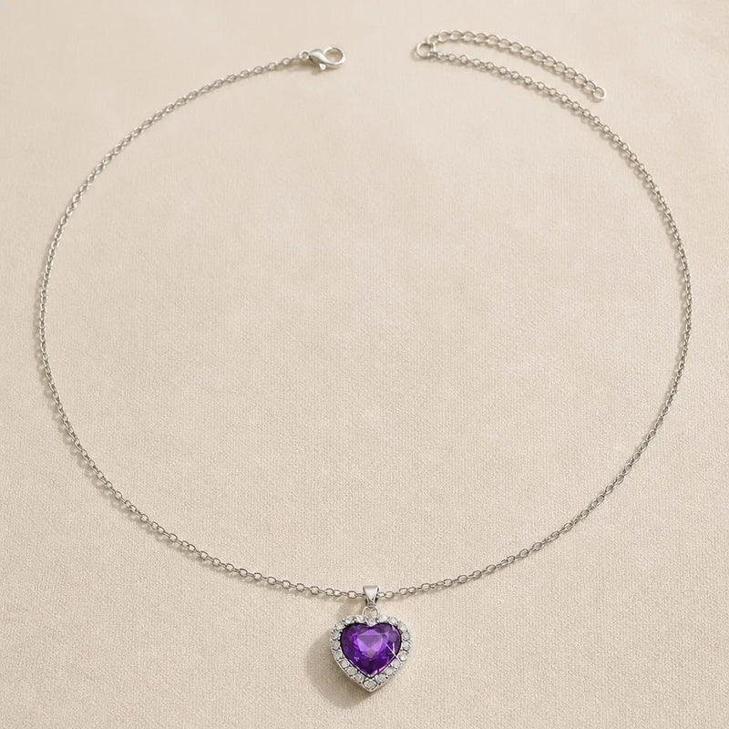 Heart Shape Halo Pendant Necklace