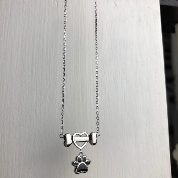 Dainty Dog Paw Stainless Steel Necklace